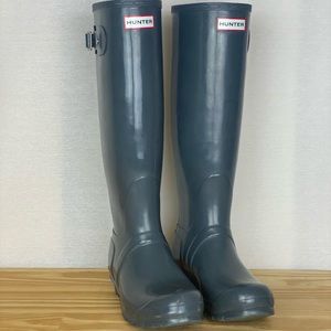 Hunter Rain Boots - EUC dark slate grey 8